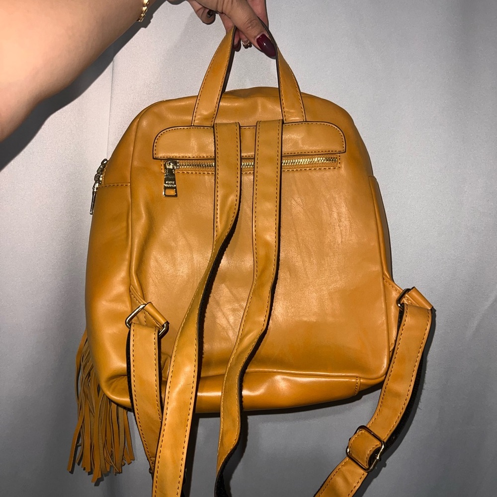Steve Madden Yellow Fringe Backpack - Picture 2 of 3